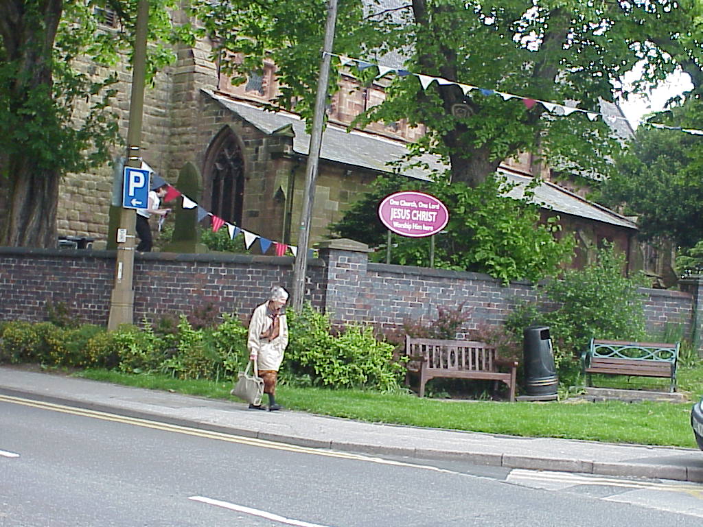 Bunting round the church